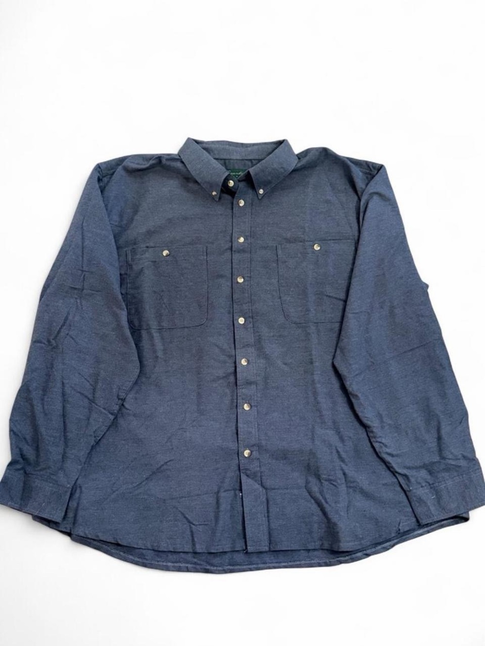 Scandia Woods Men’s 4XL Tall Button-Down Shirt Slate Blue Cotton Flannel NWOT